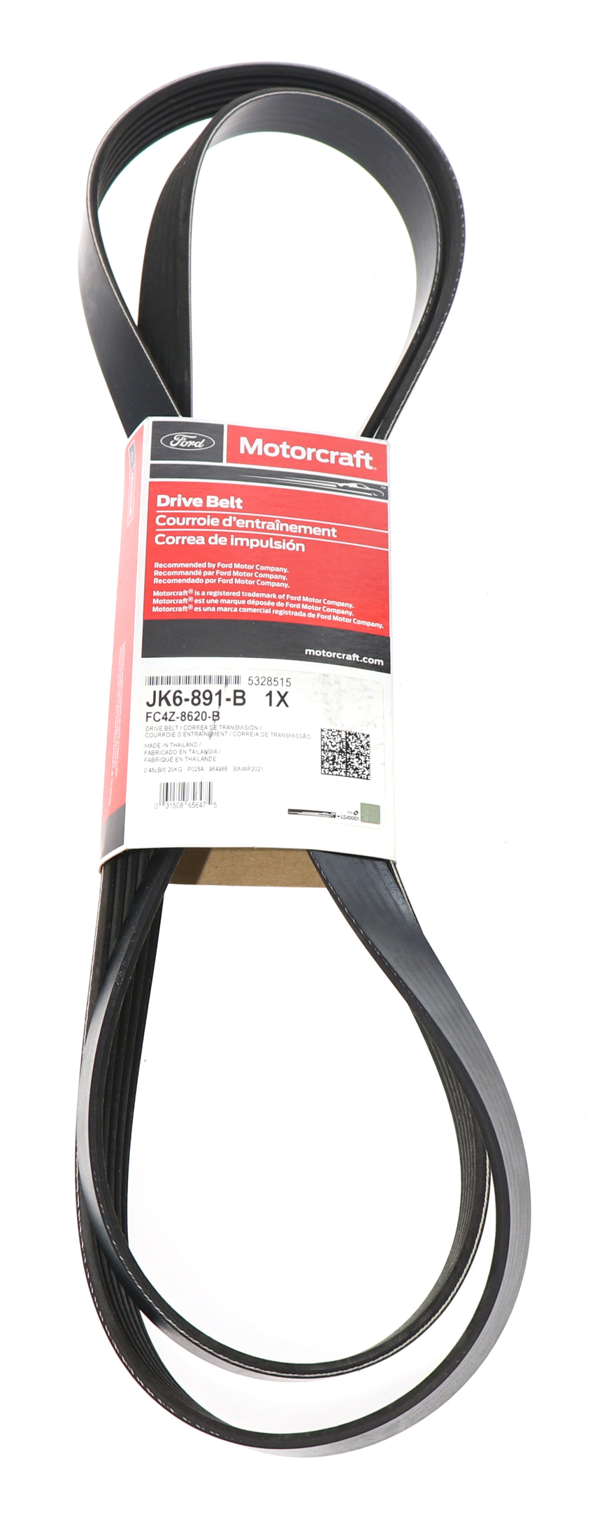JK6891B Serpentine Belt Motorcraft (Div Of Ford)